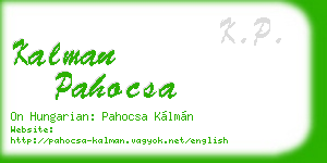 kalman pahocsa business card
