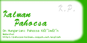 kalman pahocsa business card